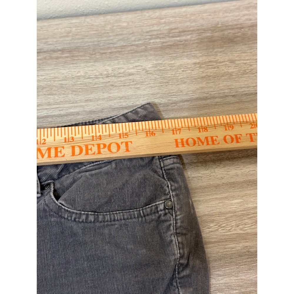 Banana Republic Women Corduroy Pants 12 Petite Grey Straight Leg Dark Academia - Picture 8 of 11